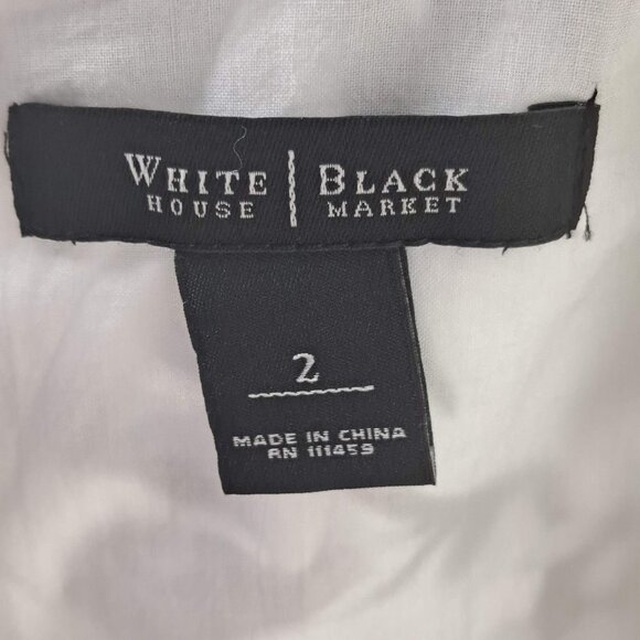 WHMB Size 2 Black And White Fit and Flare Dress Wide Straps Defined Waist NWT - Picture 14 of 16